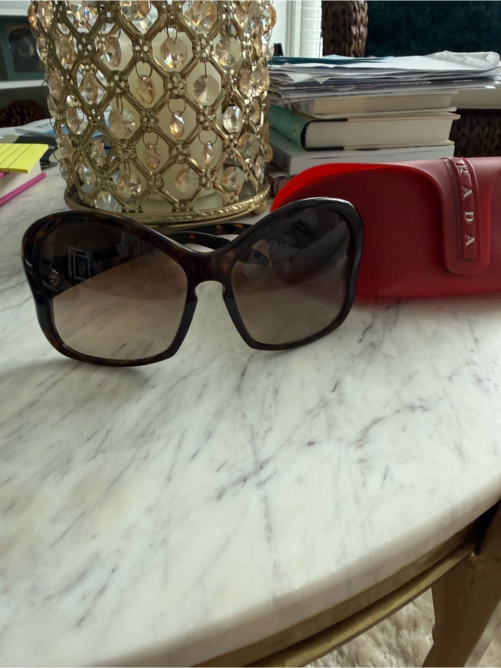 Prada Vintage Butterfly  🦋 Oversized Brown Gradient Sunglasses